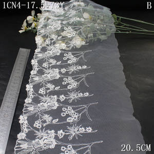 Garniture en <span class=keywords><strong>dentelle</strong></span> brodée en maille blanche avec fleurs colorées largeur 20cm <span class=keywords><strong>dentelle</strong></span> douce non extensible écologique pour vêtements de Lingerie - Product Image 5