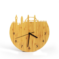 Pencetakan Warna Bulat Dinding Kayu Clock