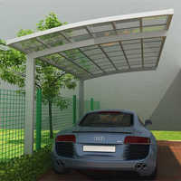 Abri à vélos moderne avec porte de garage complète en aluminium pour les maisons Auvents Carports