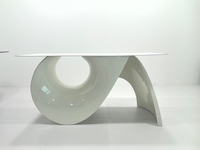 Meubles de jambe de salon Base de table à manger tulipe en fibre de verre ovale de qualité de luxe noire ou blanche pour table à manger tulipe