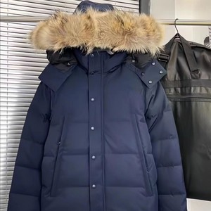 Parka da Uomo di Lusso Personalizzato con Cappuccio in Pelliccia di Lupo, Traspirante, Chiusura a Cerniera, Cappotto Invernale Stile Casual, Processo di Rivestimento, Sacchetto Antipolvere Canadese - Product Image 2