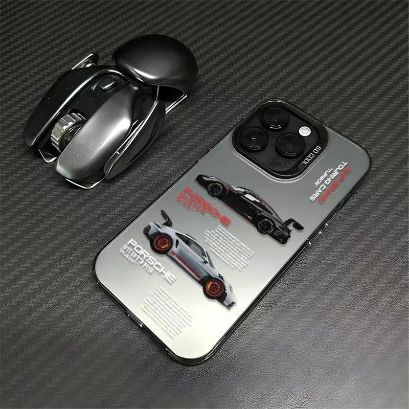 Color silver shell-black-super sports car