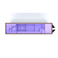 Piscine de luxe en conteneur maritime de 20 pieds pour villa privée, jardin, piscine modulaire en acier, filtre haute efficacité, LED