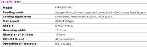 Machine à ourler à point noué à entraînement direct RONMACK RM-688S-KM avec coupe-fil automatique, aiguille simple, métal - Product Image 4