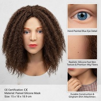 Nouveau Masque Facial Complet en Latex Amusant et Décalcomanique 2026 avec Cheveux Noirs, Visage Réaliste Effrayant pour Pâques, Halloween, Carnaval, Costume de Cosplay