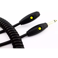 Câble de microphone pour instrument électrique, guitare, 24AWG OFC, faible bruit, prise plaquée or 14 pouces, interrupteur silencieux mono, jack PVC 6,5 mm