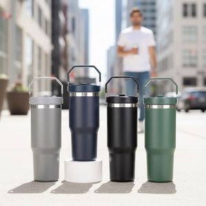 Mug de voyage portable en acier inoxydable avec poignée, gobelet isotherme sous vide de 20 oz pour usage quotidien - Product Image 4