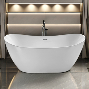 <span class=keywords><strong>Baignoire</strong></span> autoportante de conception moderne blanche universelle pour hôtel, <span class=keywords><strong>baignoire</strong></span> en acrylique ovale pour salle de bain - Product Image 1