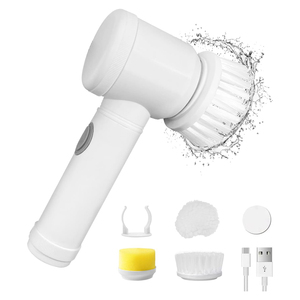 Logotipo personalizado Nuevo Depurador giratorio eléctrico 5 cabezales reemplazables Cepillo de limpieza de mano Baño Cocina Ventana Botella Estilo de esponja - Product Image 1