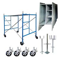 Andamio de Acero Galvanizado con Altura Ajustable, Tipo Puerta, con Soporte Lateral Extensible para Construcción Industrial