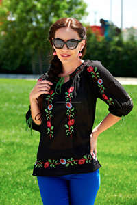 Chemisier brodé pour femme, tenue populaire, Vintage et bohème, en coton, nouvelle Collection, idéal pour l'été - Product Image 2