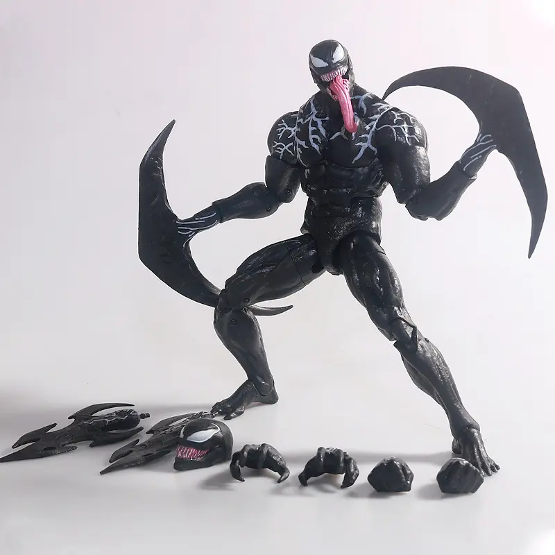 AL Venom Movilidad articular Modelo Ornamento Red Venom Slaughter Spiderman Mano Modelo Juguetes Juegos para niños