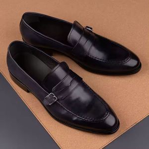 Classic Black Slip-On Waterproof Breathable Anti-Slip Loafers-Comfortable Durable Handcrafted Men's <b>Shoes</b> <b>Height</b> <b>Increasing</b> - Product Image 5