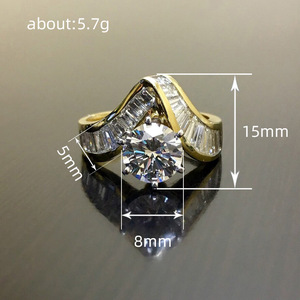 Anello Geometrico Trapezoidale Irregolare per Donne, Gioiello da Dito alla Moda - Product Image 4