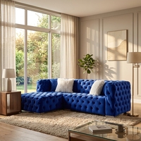 Canapé d'angle inclinable en L de luxe moderne, haute qualité, en tissu velours capitonné, avec fonction de relaxation électrique, super confortable, pour centres commerciaux et hôtels