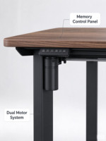 Bureau électrique ergonomique réglable en hauteur, table assis-debout intelligente à 4 pieds, cadre de bureau debout, bureau de gaming à double moteur