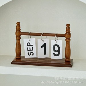 Wan Xu Wooden Flip <b>Calendar</b> Day View Horizontal Rectangle Desktop Decorative Perpetual <b>Calendar</b> For Home Office Gift - Product Image 1