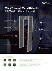 Zkteco Yüksek Teknoloji ZK-D1065 33 Bölgeli Endüstriyel Geçiş Tipi <span class=keywords><strong>Metal</strong></span> Dedektörü IP65 Dereceli Alüminyum Alaşımlı Gövde <span class=keywords><strong>8</strong></span> İnç Hassasiyet - Product Image 2