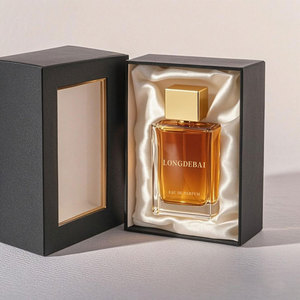 Custom Men Luxury Rectangular Black Glass Perfume <b>Spray</b> <b>Bottle</b> 50ml 100ml Crimp <b>Empty</b> Perfume <b>Bottle</b> With Box Packaging - Product Image 2