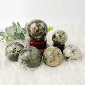 Crystals Wholesale Bulk Polished Peiki Gem Stones Green Mica Crystal Spheres For Healing Home Decoration