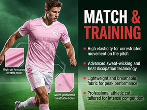 Maillots <span class=keywords><strong>de</strong></span> football pour hommes adultes personnalisés, respirants, imprimés par transfert thermique, 100% polyester, séchage rapide, pour l'entraînement - Product Image 4