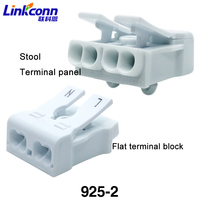Connecteur en cuivre 925-2P Terminal connecteur de fil enfichable 2 broches double presse borniers électriques borne rapide connexion d'alimentation