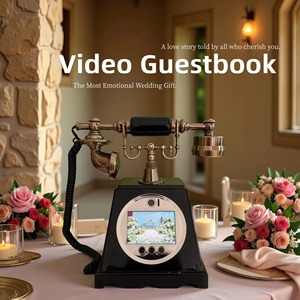 1080P vidéo livre d'or téléphone 128GB stockage Vintage téléphone expédition rapide téléphone de mariage pour mariage maison hôtel fêtes - Product Image 4