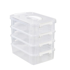 Transparent <b>Stackable</b> Desktop <b>Storage</b> <b>Box</b> With Lid For Jewelry And Hair Accessories 18L Capacity Organizers - Product Image 5