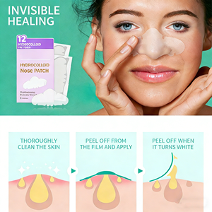 แผ่นแปะจมูกสิวแผ่นแปะรูขุมขนไฮโดรคอลลอยด์ขนาดใหญ่สำหรับค้างคืนแถบกำจัดสิวหัวดำเพื่อดูดซับสิวจมูกจากใบหน้า - Product Image 1