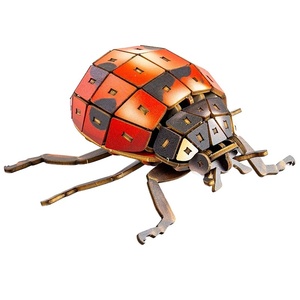 Vente en gros de puzzles en bois 3D personnalisés de la série Coccinella Septempunctata, jeu d'assemblage pour adultes et enfants - Product Image 1