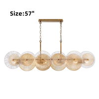Lustre suspendu de luxe en verre ambré pour salon, hôtel, villa, escalier