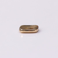 Kancing Baju Logam Persegi Panjang 9.5mm Empat Sisi Dua Lubang Jahitan Tangan untuk Kemeja, Mantel, Jas, Pakaian Formal