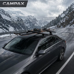 [CAMPAX] Barras Transversales de Techo de Aluminio, Universales, Antirrobo, Ajustables, 30 kg, para Sedán, Camioneta, 4x4 |   Dachtrager - Product Image 4