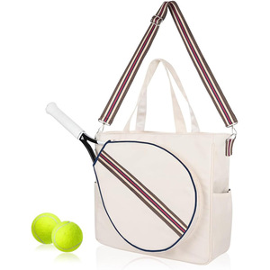 Bolsa de Tenis, Bolsas Deportivas para Raquetas de Tenis para Mujer, Estuche para Pickleball, Tenis y Squash, Correa de Hombro a Rayas, Bolsa de Transporte para Raquetas - Product Image 1