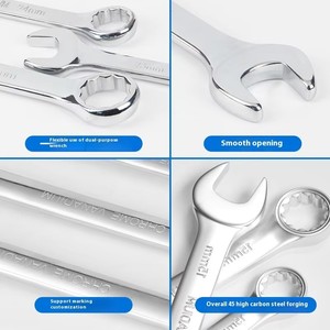 14pcs Double-Use Auto Repair Wrench <strong>Set</strong> Carbon Steel Open-Ended <strong>Spanner</strong> Kit Canvas Bag <strong>Metric</strong> Hand Tool OEM Measurement System - Product Image 5