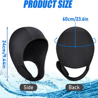 Bonnet de plongée et de surf en néoprène de 2,5 mm avec sangle sous le menton, extensible, pour la natation, le surf et les sports nautiques, personnalisable OEM/ODM
