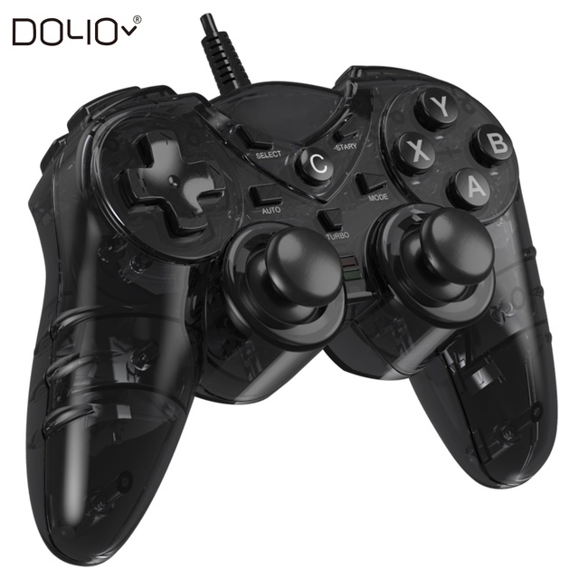Factory Price Dual Vibration Feedback Turbo Trigger  Wired USB Steam Gamepad Joystick Game Controller for PC PS3