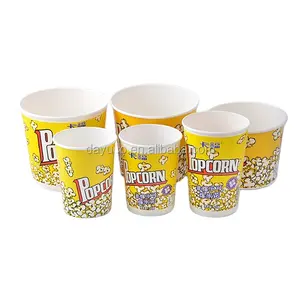 24/32/46/64/85Oz Disesuaikan Pencetakan Dilapisi Kertas Popcorn Cup Popcorn Ember