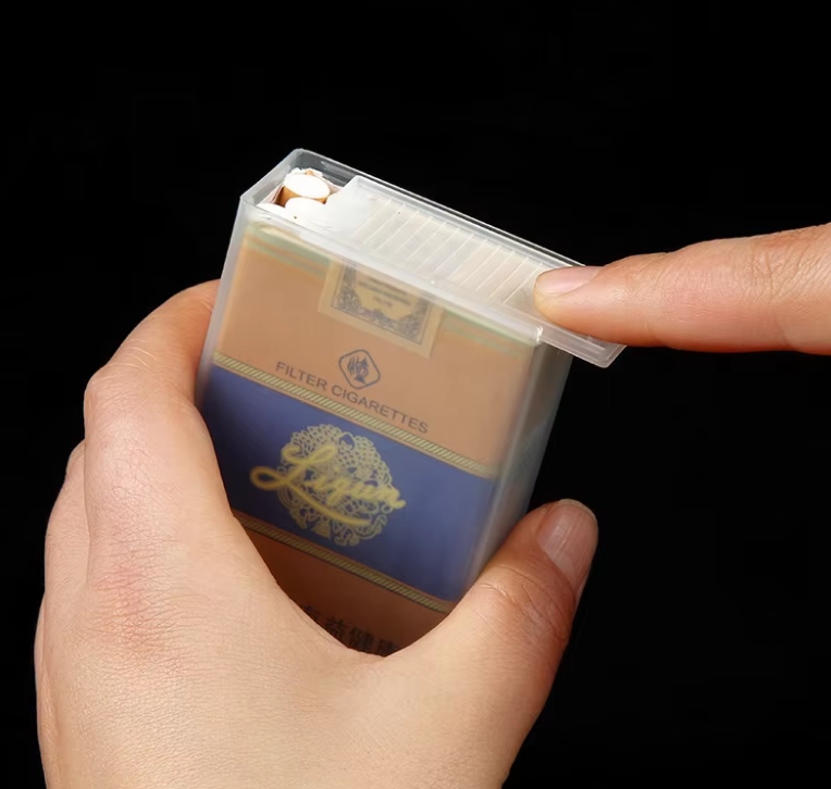 clear-Slide case for thick soft pkg cigarette