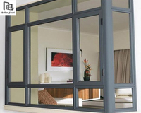 Revêtement en poudre de l'efficacité énergétique Windows à battant en aluminium à double verre trempé