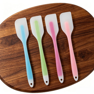 Semi-transparent one-piece <b>silicone</b> spatula for mixing butter, cake, and <b>baking</b>. - Product Image 1