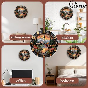 <b>Round</b> Wooden Wall Clock 25Cm Quiet Movement Minimalist Home Bedroom Living Room Hanging Clock - Product Image 5