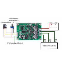 ITO avant inverse Hall-moins 500W 12-36V dissipateur de chaleur triphasé moteur BLDC petit contrôleur PCBA ESC carte pilote