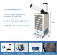 Enfriador de Aire Industrial Portátil con Ducto de Aire y Cabezal Oscilante de 7700 BTU, 110-240 V, 460 m³/h