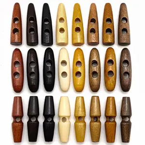 Natural wood carved oval 2 holes Button Clothes Accessories Decoration Buttons for Clothing garment & processing accessories