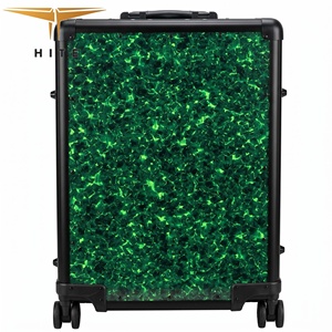 Valise en fibre de carbone tissée à rayures vertes, ultra légère, élégante, pour les voyages en <span class=keywords><strong>voiture</strong></span> et d'affaires, personnalisable - Product Image 1