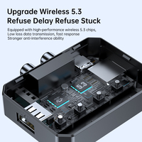 NFC BT 5.3 Audio-Empfänger RCA 3,5mm AUX USB Kabelloser Adapter mit Mikrofon für Auto-Kit Lautsprecher U-Disk/TF-Karte
