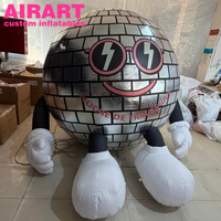 Ballon gonflable disco argenté en forme de dessin animé pour décoration musicale