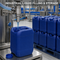 Bidon empilable en HDPE de 10 L avec bouchon à vis à large ouverture de 60 mm pour l'emballage de produits cosmétiques, de soins personnels et de carburant