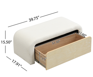 Banco Moderno Convertible y Ajustable Tapizado con Cajón para Dormitorio, Sala de Estar y Oficina en Casa - Product Image 3